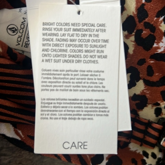 Volcom Reversible Roam Free Bandeau Bikini Top Brown Size Small - Picture 12 of 12